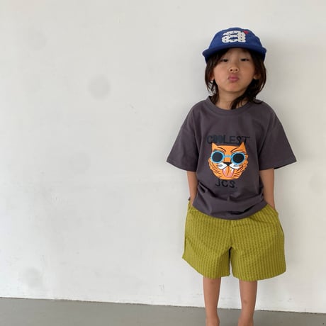 mikki/20. sunglasses tiger half t T-shirt S-XL