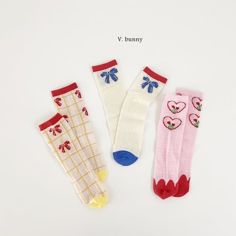 vbunny/28. ribbon socks set FREE(32CM)
