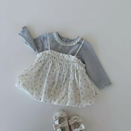 aiai/57. roa shirring flower set one-piece XS-L
