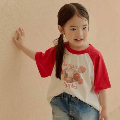 melikey/113. apple raglan T-shirt JS-JM