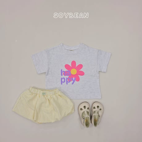 soybean/70. plan ) happy flower half t T-shirt JS-JM