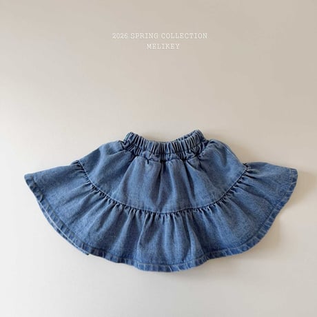 melikey/62. denim fril skirt JS-JM