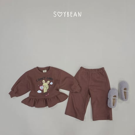 soybean/116. plan ) bunny fril wide updown set XS-XL