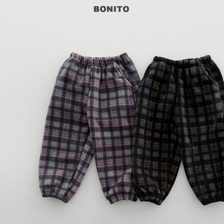 bonito/39. check fleece jogger pants 12M-XL