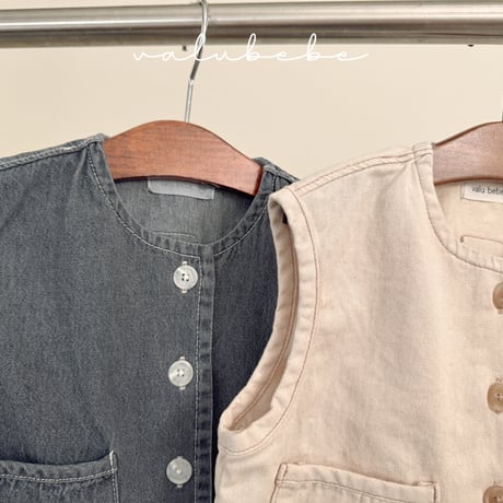 valubebe/60. over denim vest 6M-S