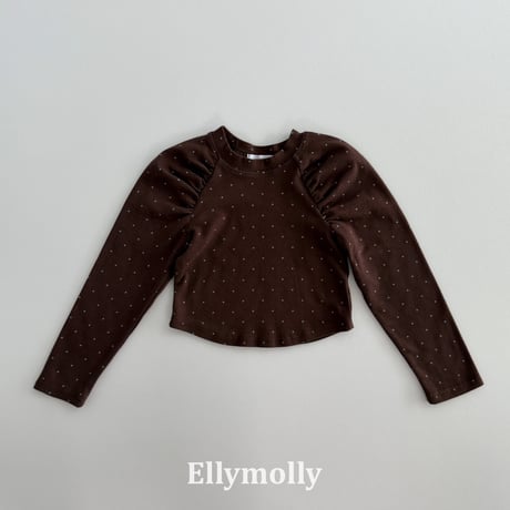 ellymolly/66. zizel dot shirring T-shirt 13-15