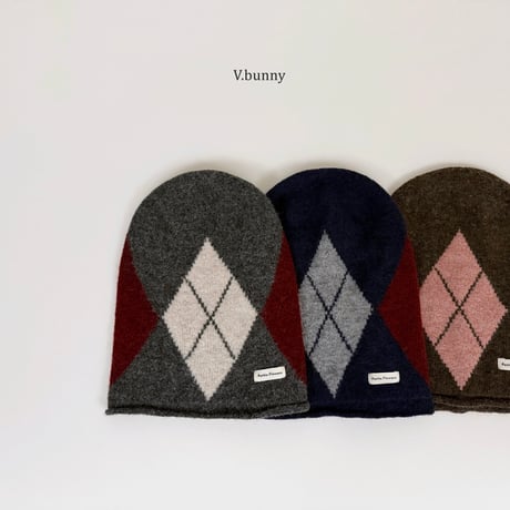 vbunny/45. check beanie FREE(54CM-58CM)