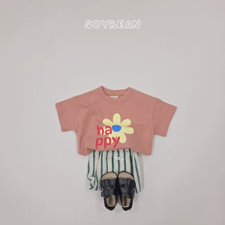 soybean/70. plan ) happy flower half t T-shirt JS-JM