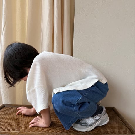 minibonbon/78. waffle half t T-shirt JS-JL