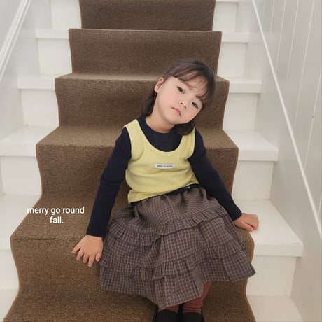 merrygoround/5. check fril skirt XS-2XL