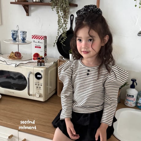secondmoment/75. puff stripe T-shirt JS-JL