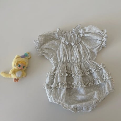 aiai/4. roze garden baby fril romper S(6M-2Y)-XL(4-5Y)