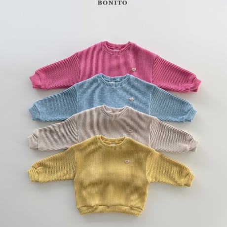 bonito/11. plan knit man-to-man 12M-XL