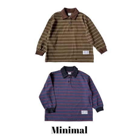 minimal/49. stripe shirts collar T-shirt S-XL