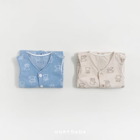 oottbebe/68. bear overalls XS(1-2Y)-XL(6-7Y)