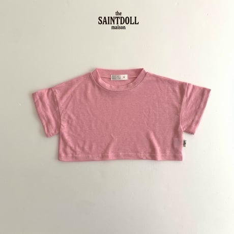 saintdoll/25. linen crop T-shirt S-XL