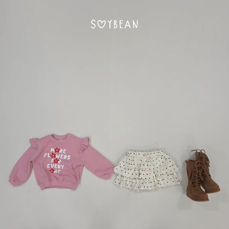 soybean/87. plan ) flower fril man-to-man XS-XL