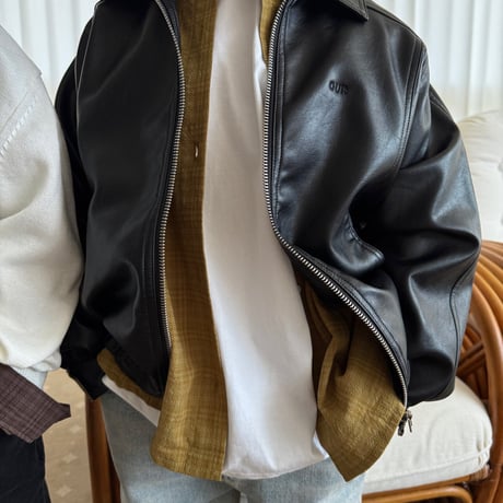 our/77. our ledder jacket S-XL
