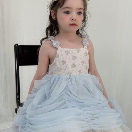 aiai/63. blue shirring dress 90-130