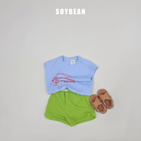 soybean/153. plan ) Binji music sleeve T-shirt XS-XL