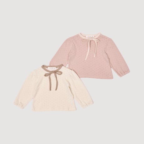 valubebe/86. creamy ribbon puff T-shirt 6M-S