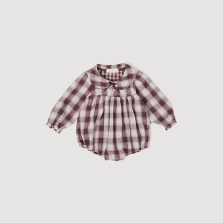 valubebe/46. check ribbon romper 6M-18M