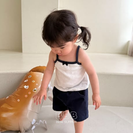 bellabambina/45. bebe ribbon two color T sleeveless 12M-M