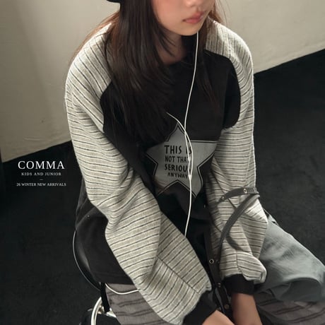 comma/34. star ragran T-shirt 110-130