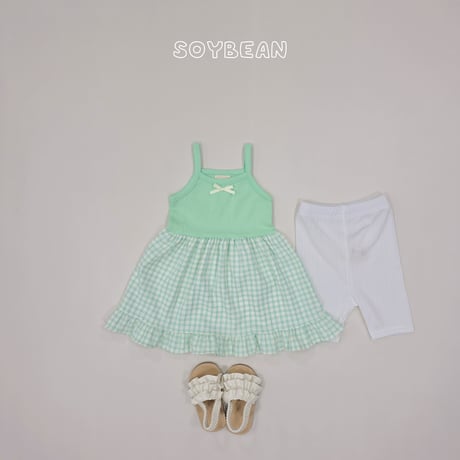 soybean/40. plan ) fril ribbon sleeveless one-piece XS-XL