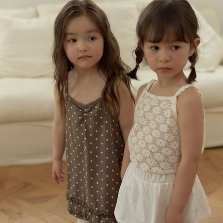 lindo/47. flower knit T sleeveless XS-XL
