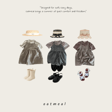 oatmeal/4. Molly check one-piece XS-XL