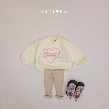 soybean/23. heart embroidery man-to-man XS-XL