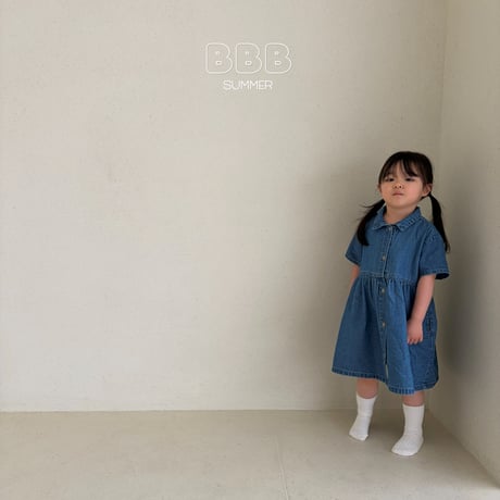 bellabambina/50. denim collar one-piece XS-XL