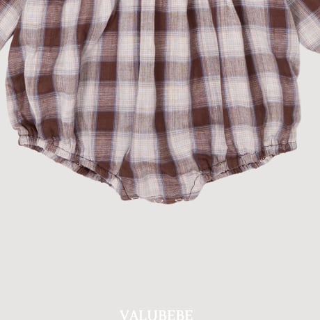 valubebe/46. check ribbon romper 6M-18M