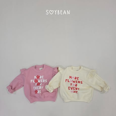 soybean/87. plan ) flower fril man-to-man XS-XL