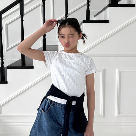 matilda/129. pleated denim half pants 5-13