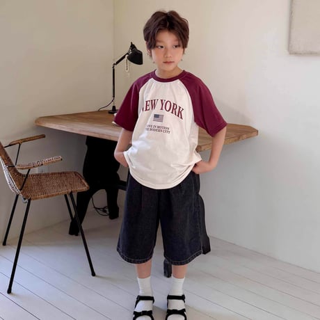 fromi/47. two color raglan T-shirt S-XL