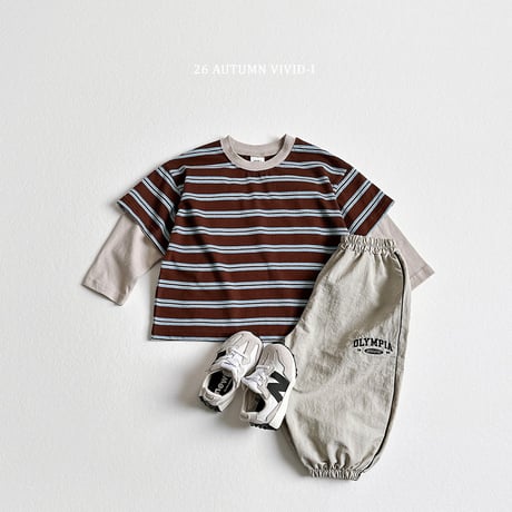 vividi/81. stripe double T-shirt XS-XL