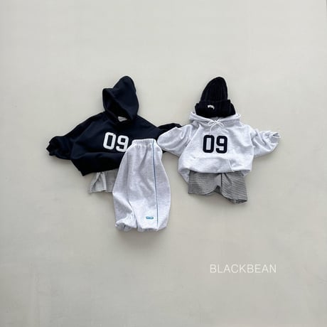 blackbean/35. number hood T-shirt S-XL