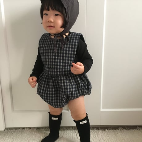 lalaland/75. b check romper 6M-18M