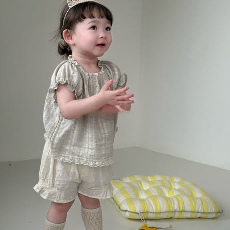 aiai/30. linen romantic updown set S(6M-2Y)-XL(4-5Y)