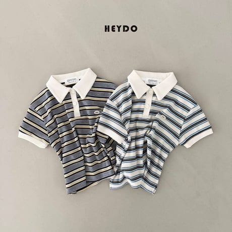 heydo/49. waffle ST collar T-shirt S-XL