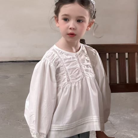 aiai/33. white bubble blouse 90-130