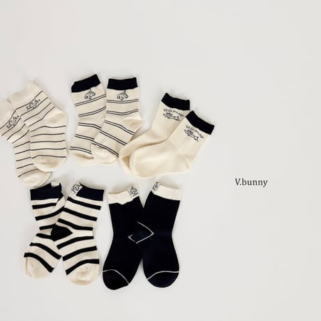 vbunny/46. puffy socks set M(130-150)-XL(180-210)