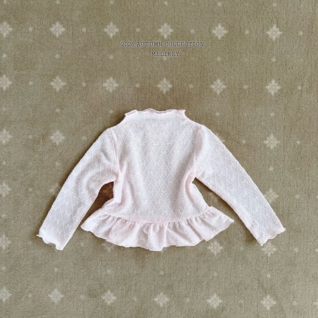 melikey/17. fril ribbon mesh T-shirt XS-XL
