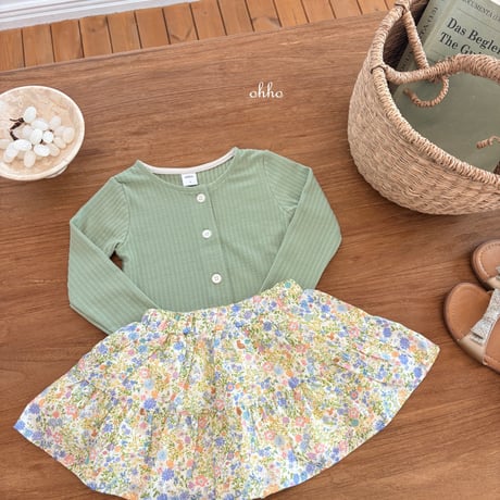 ohho/20. floral shirring skirt S-2XL