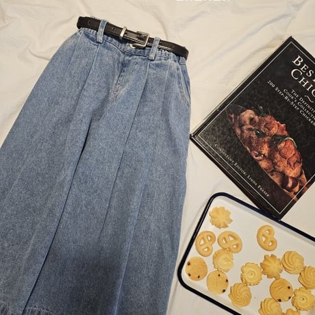 dadada/36. pin tuck denim PT( belt ) set JS-JM