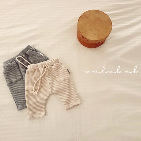 valubebe/14. wide waffle baggy pants 6M-18M