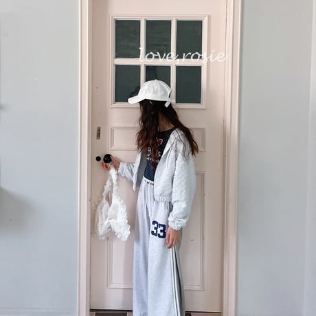 loverosie/9. popcorn hood short zipup L-XL