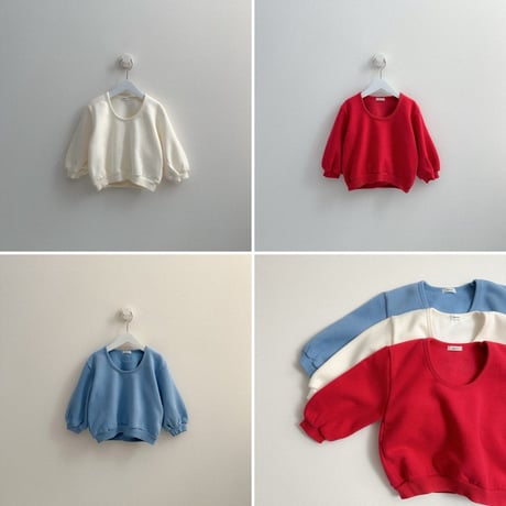 digreen/3. Deep U-Neck Sweatshirt S-2XL